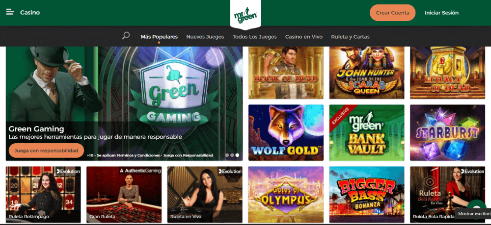 juegos mr green casino